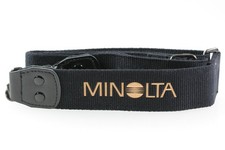 Minolta strap carrying strap Courroie - black with gold writing - NEW