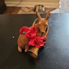 Nanco Christmas Animals Reindeer Figurine Resin Painted Red Bow A15049 1989 — photo 2