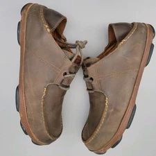 Olukai Ohana Lace Up Men's Size 10.5 M Shoes Brown Leather Casual Comfort 