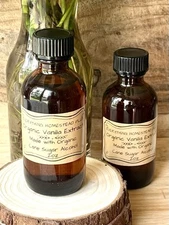 2oz Organic Vanilla Extract Cane Sugar Alcohol Extraction all Natural
