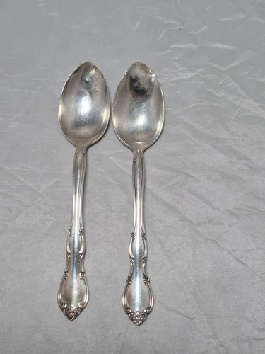💥2 Rose Tiara by Gorham Sterling Silver Spoons 6 " 61.5 Grams Damaged B5