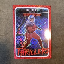 2025 PANINI ROOKIES & STARS THRILLERS PRIZM RED PLAID #11 TIKI BARBER, GIANTS