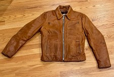 Vintage Schott NYC 1970s Brown Leather Cafe Racer Jacket Men's Size 40
