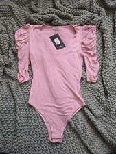    NWT    Fashion Nova Women's One More Puff Bodysuit Rose Size XS