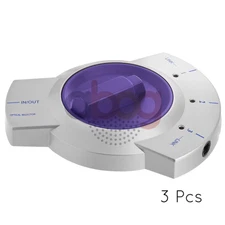 Lot of 3 Toslink 3-Way Selector Bi-Directional Optical Switch Jack to 3x Jacks