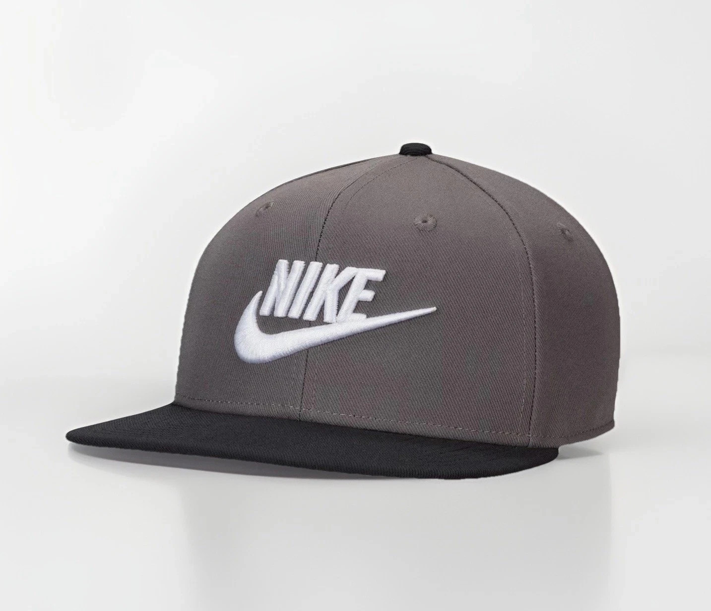 NIKE Dri-FIT Pro Cap Structured Futura Hat Iron Grey Black Size S/M FB5380-068