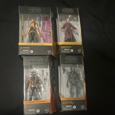 Hasbro Star Wars Black Series Jar Jar Binks Padmé Q9-0 Security Droid Figure Lot