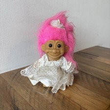Russ Berrie Troll Doll Wedding Dress Bride Collectible Figure