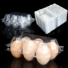 100PCS Egg Cartons Cheap Bulk, Each Holds Half Dozen Eggs 6 Eggs , Plastic Chic