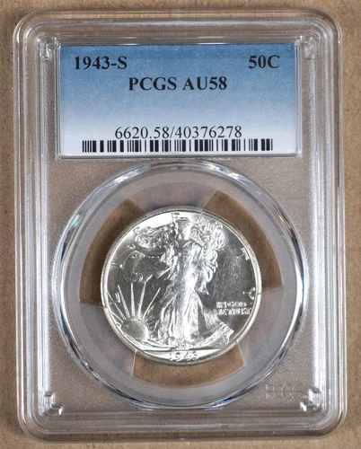 1943-S WALKING LIBERTY HALF DOLLAR PCGS AU58 376278