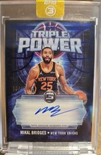 2025-26 Topps 3 Triple Power Blue #TP-MB Mikal Bridges Auto 10/15 Knicks Sealed