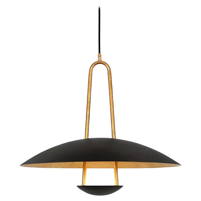 Handmade Scandinavian Pendant Light Black & Gold, Modern Hanging Lamp Chandelier