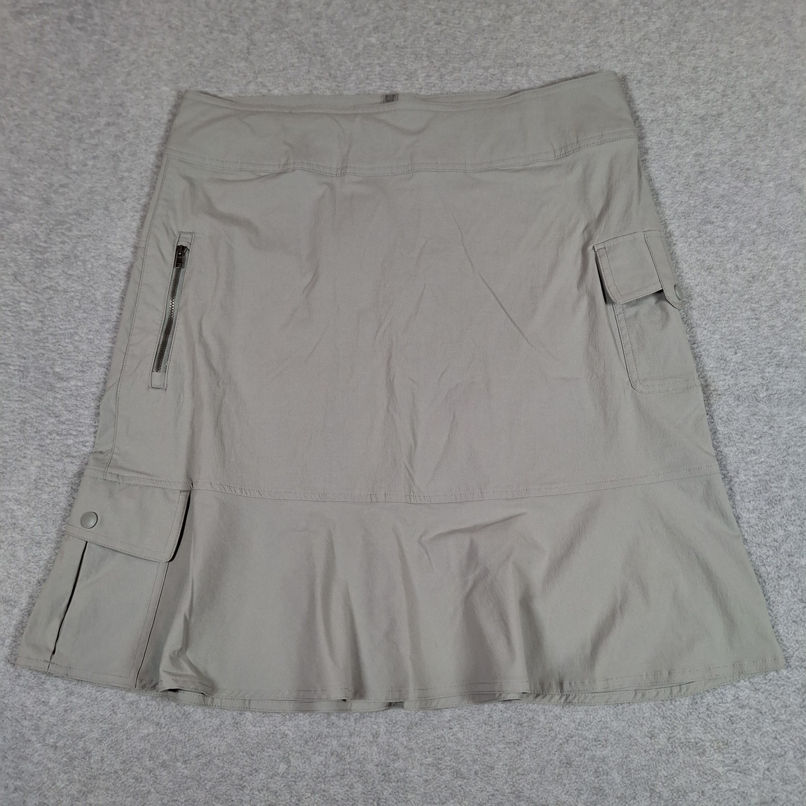 Royal Robbins Discovery Skirt Women 10 Pewter Gray Hike Stretch Nylon Packable