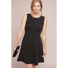 Maeve Anthropologie Black Debutante Dress Fit & Flare A-line Mini Dress Small