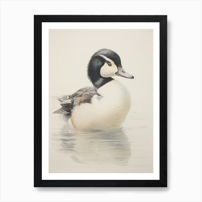 Vintage Vogel Zeichnung Büffelkopf 2 A gerahmtes Wandbild Poster Leinwanddruck Bild