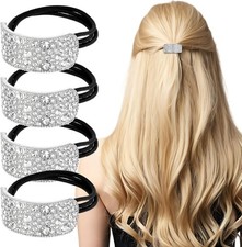 8pcs Sparkly Rhinestone Hair Ties,Crystal Ponytail Holders,Elastic