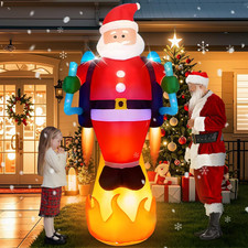 8 FT Christmas Inflatable Outdoor Decorations with LED Lights, Blow up Yard Deco