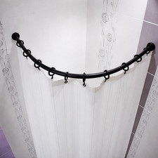 Alu Bogenstange 120x120 Cm Asta Doccia Nera A Forma Ovale Per Tenda Da Doccia