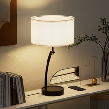 Retro Desk Lamp Dimmable Bedside Table Lamp Touch Control Linen Shade Desk Light
