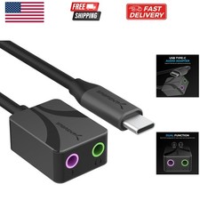 USB to 3.5mm Jack Audio Adapter, USB to Headphone Jack Adapter Sound Card, Up...