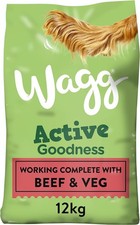 Wagg Active Goodness Complete Dry Adult Dog Food Beef Veg 12kg - For All Act... 1.42 per kilo
