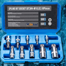 10pc Xzn Triple Square 12 Point Spline Bit Socket Set 4mm - 18mm 10pc Xzn Triple Square 12 Point Spline Bit Socket Set 4mm - 18mm