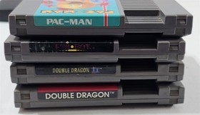 S-442 VINTAGE ORIGINAL NINTENDO NES DOUBLE DRAGON I &I II PINBOT & PACMAN