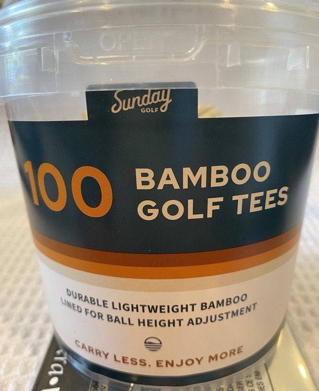 Golf Tees By Sunday Golf! Tub Of 100 Wooden Multi-colored Tees. Rapid Ship🔥🔥