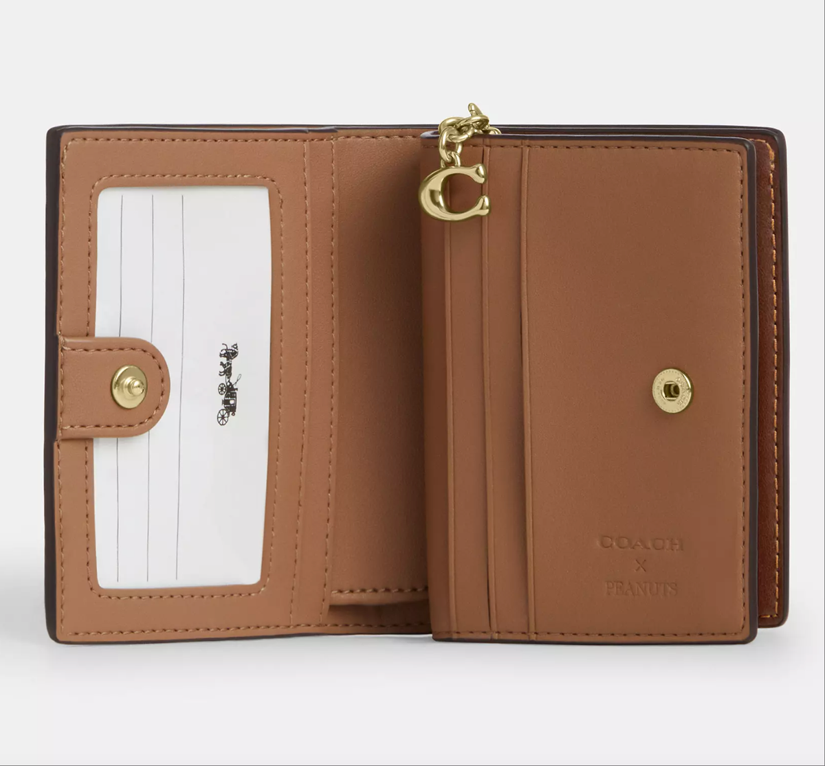 NWT Coach X Peanuts Snap Wallet In Signature Canvas With Snoopy