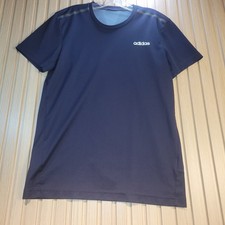 Adidas Mens Navy Blue Training T-Shirt Short Sleeve Graphic Back Crew Neck Small