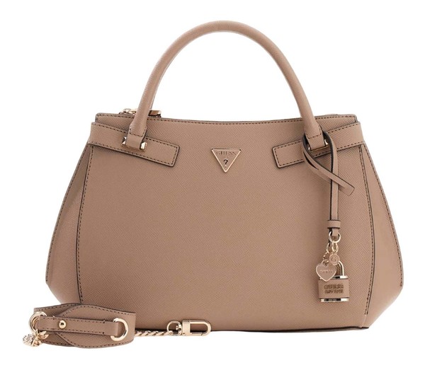 Guess Serenova Girlfriend Satchel Handtasche Tasche Pale Mocha Hellbraun Neu-image