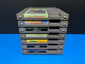 NES Games Lot of 7 Lolo Batman Flintstones Immortal Clash at Demonhead Simpsons