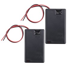 2 Pcs 3 x AAA 4.5V Battery Holder Case Box Wired ON/OFF w Cover K4E48725