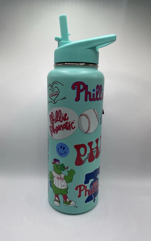 Philadelphia Phillies 34Oz Stainless Steel PHANATIC Quencher Bottle - TEAL NWT - Image 3 of 4