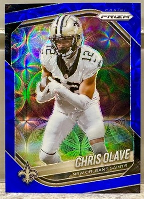 JERSEY # MATCH! 2025 Panini Prizm Chris Olave #192 Choice Blue 12/14! SAINTS!
