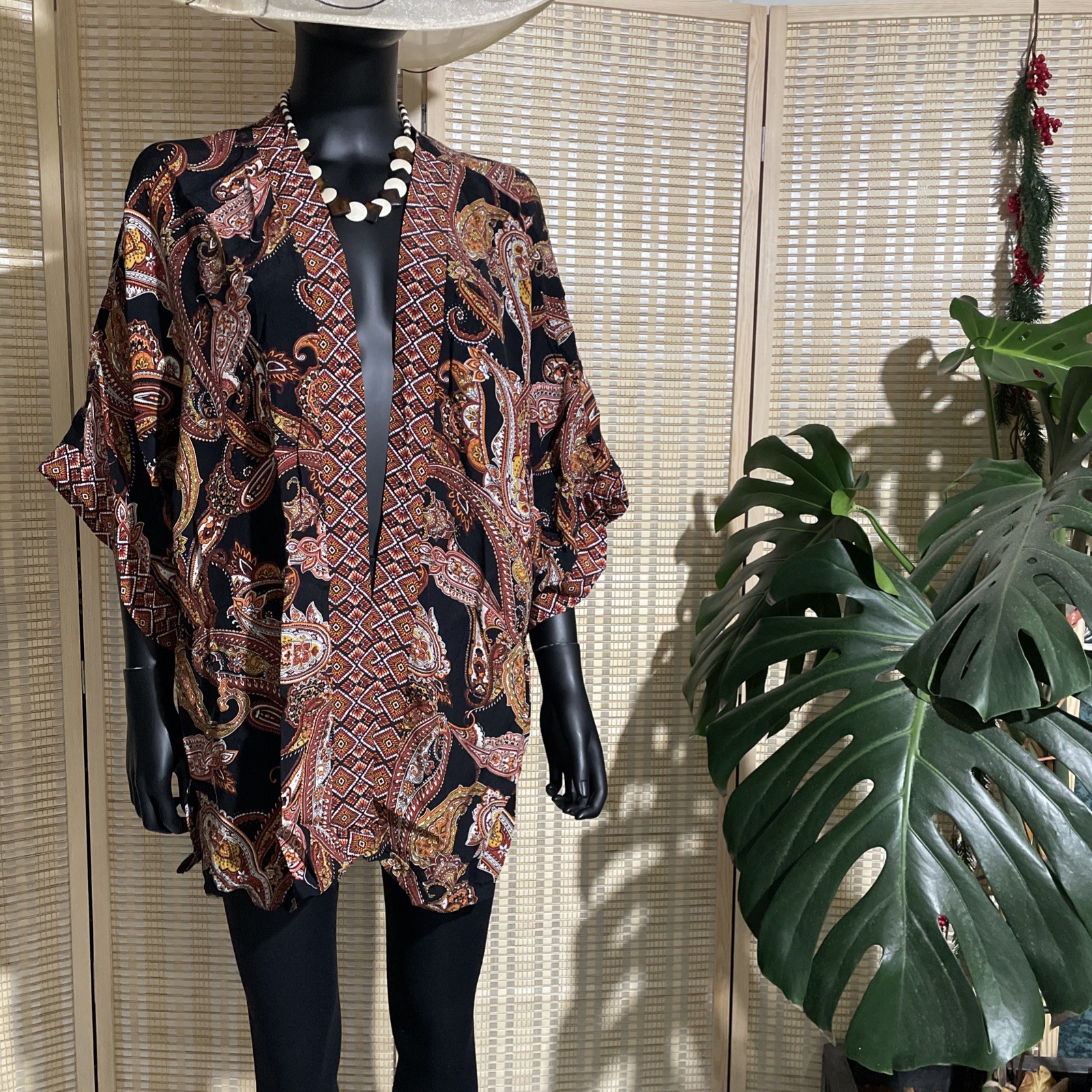 New Wallis Paisley Printed Tunic loose Top blazer type size M - rrp£35