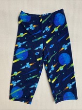 Carter's Boys Pajama Pants 2T Blue Fleece Outer Space Ships Planets