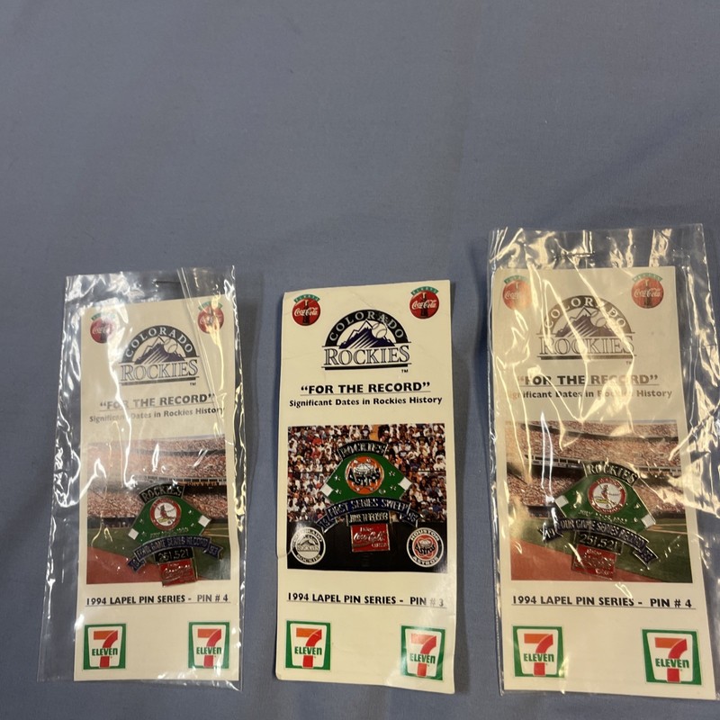 Lot of 3 Colorado Rockies Pins 1994 Astros Cardinals MLB Collectibles #3 #4 (2)