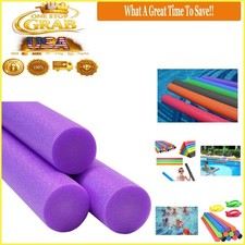 Purple Pool Noodles 52 Inch Foam Tubes 3-Pack Fun Pool Accessories