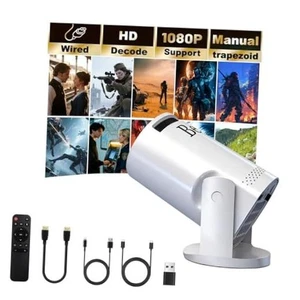 Mini Projecteur, avec Synchronisation d'écran filaire, 4K 1080P Projecteur portable 180° q5
