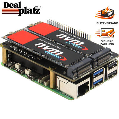 Dual M.2 NVMe SSD Shield für Raspberry Pi 5 - Geekworm X1004
