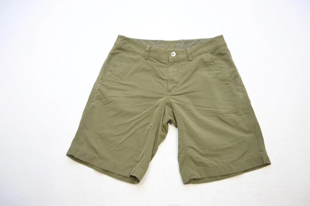 Marmot Nylon Tech Shorts Green Hiking Fishing Camp Flat 10" INS Mens Sz 32