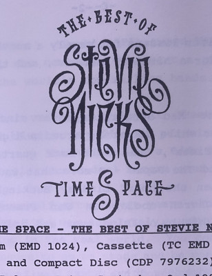 Fleetwood Mac Stevie Nicks Press Release Original Vintage EMI Time Space 1991