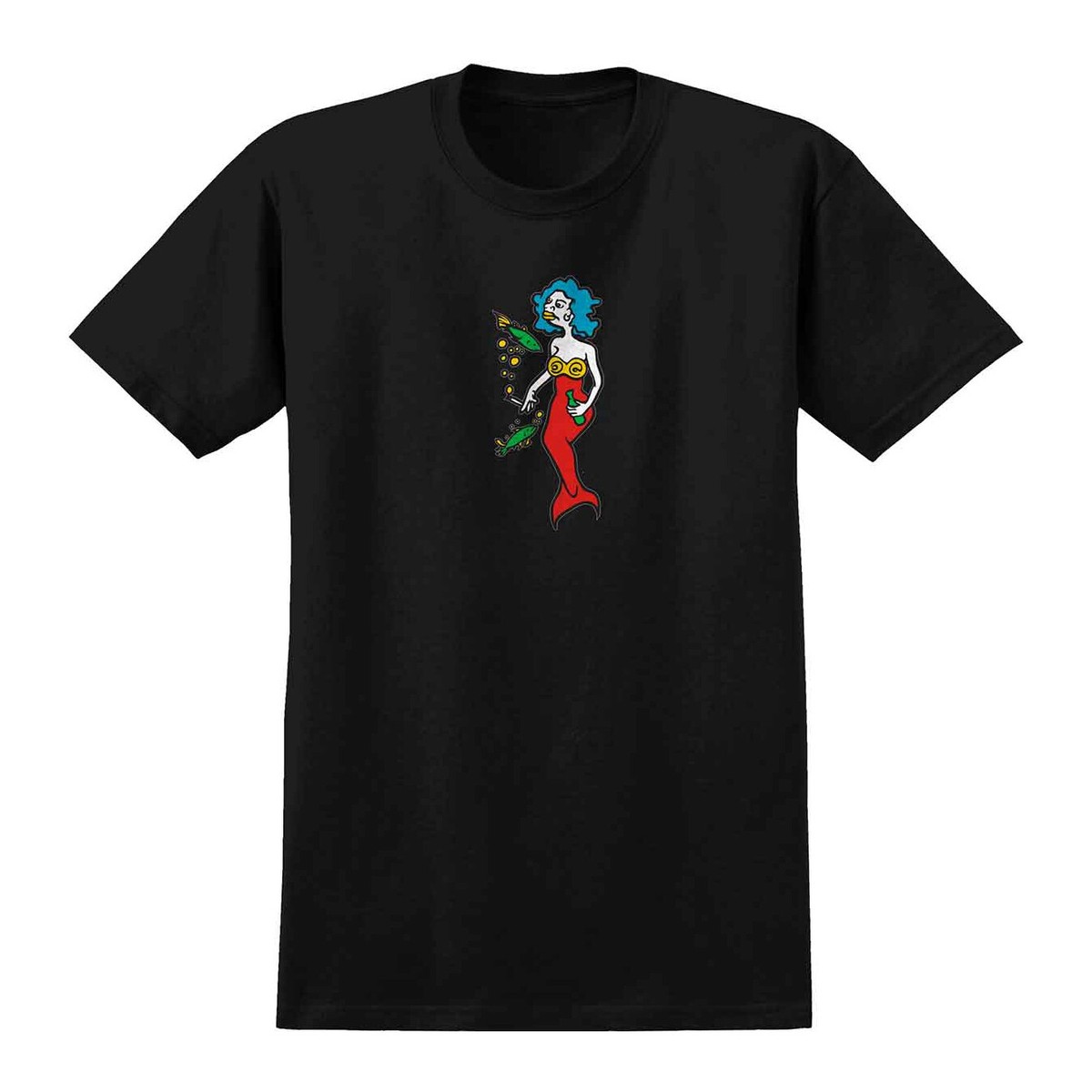 Krooked Mark Gonzales MERMAID Skateboard T Shirt BLACK | eBay