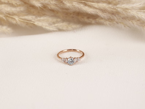 Delicado Anillo Aguamarina Declaración, Chapado en Oro 925 Plata San Valentín Regalo para ella - Imagen 2 de 7