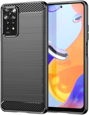 Hülle für Xiaomi Redmi Note 11 Pro 5G Silikon Schutz Schwarz Carbon Optik Tasche