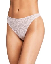 ELSE L1967 Zoe High-Leg Stretch Mesh Pink Thong Size Medium