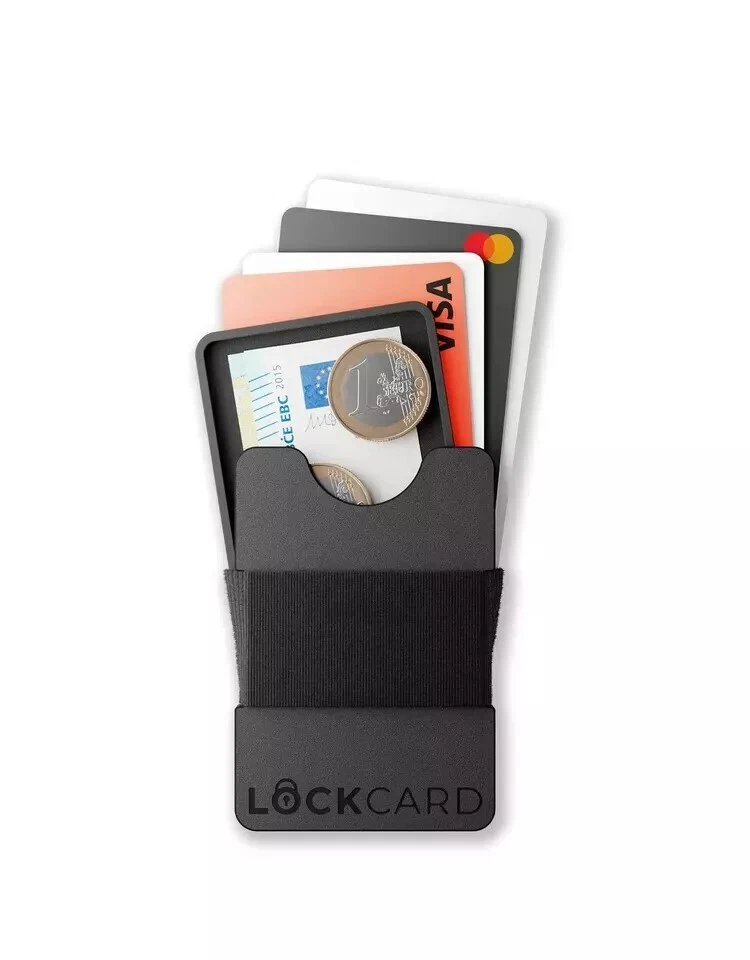 LOCKCARD Geldbörse / Mini Portemonnaie / Portmonee - Klein Slim Wallet Karten - Bild 4 von 4