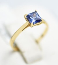 AAA LAB CREATED 0.62 Cts TANZANITE SOLITAIRE RING 10k YELLOW GOLD - New With Tag