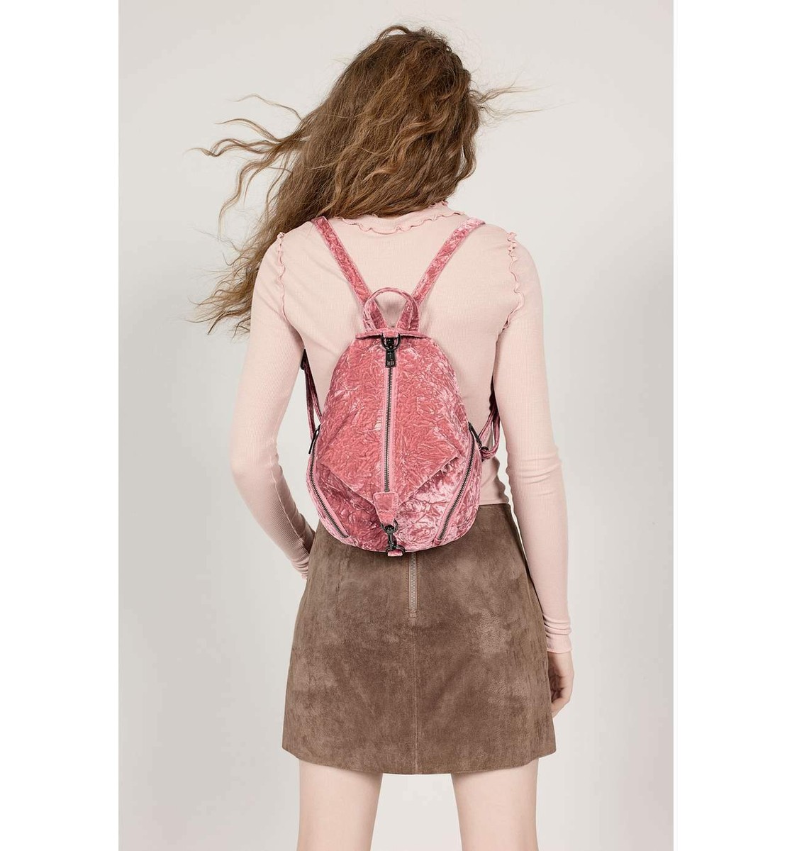 REBECCA MINKOFF MEDIUM VELVET JULIAN PINK BACKPACK $245 Travel Organizer Purse Rebecca Minkoff Backpack Pink Bags & Handbags for Women for  main image 4